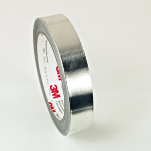 1" 3M 1170 Aluminum Foil Shielding Tape with Conductive Acrylic Adhesive, aluminum, 1" wide x  18 YD roll