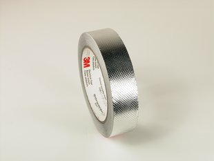 3/4" 3M 1267 Embossed Aluminum  Foil Shielding Tape with Conductive-Through-Adhesive Acrylic, aluminum, 3/4" wide x  18 YD roll