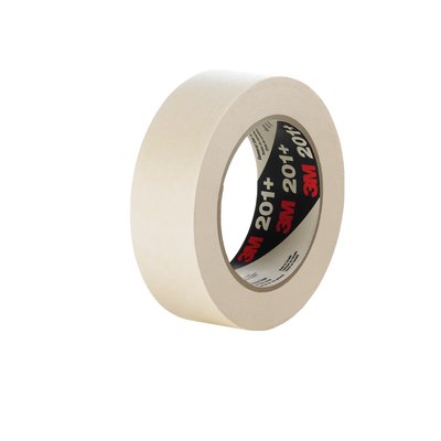 96 mm 3M 201+ General Use Masking Tape with Rubber Adhesive, tan, 96 mm wide x  60 YD roll, 8 rolls per CASE