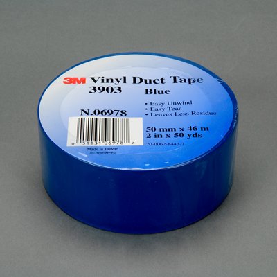 2" 3M 3903 Vinyl Duct Tape with Rubber Adhesive, blue, 2" wide x  50 YD roll, 24 rolls per CASE
