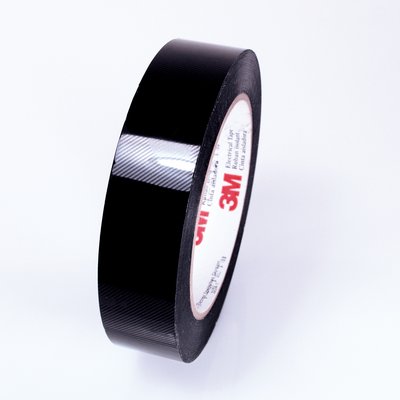 1" 3M 1318 Polyester Film Electrical Tape with Acrylic Adhesive 130°C, black, 1" wide x  72 YD roll