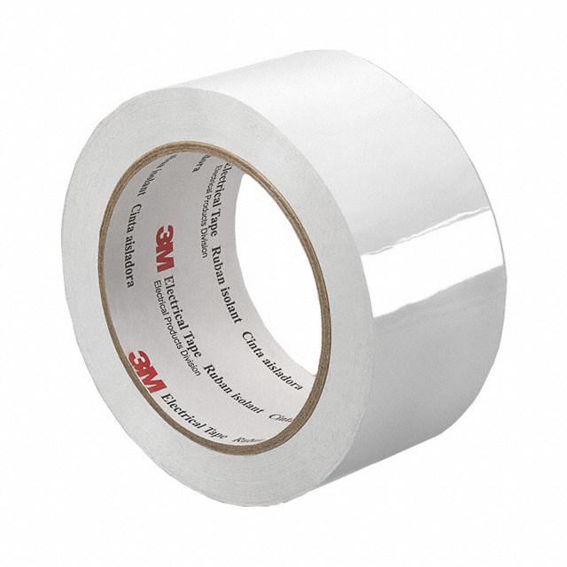 1/4" 3M 1350F-1 Flame-Retardant Polyester Film Electrical Tape with Acrylic Adhesive 130°C, white, 1/4" wide x  72 YD roll