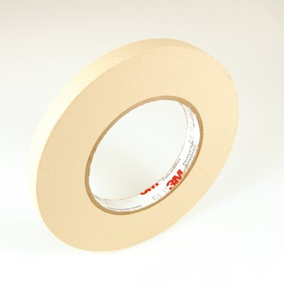 1" 3M 16 Crepe Paper Electrical Tape with Thermosetting Rubber Adhesive 105°C, tan, 1" wide x  60 YD roll