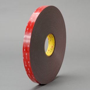 1" 3M 4919F Acrylic Foam Tape with Acrylic Adhesive, black, 1" wide x  72 YD roll