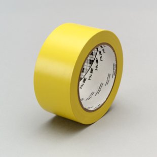 1" 3M 764 General Purpose Vinyl Tape with Rubber Adhesive, yellow, 1" wide x  36 YD roll