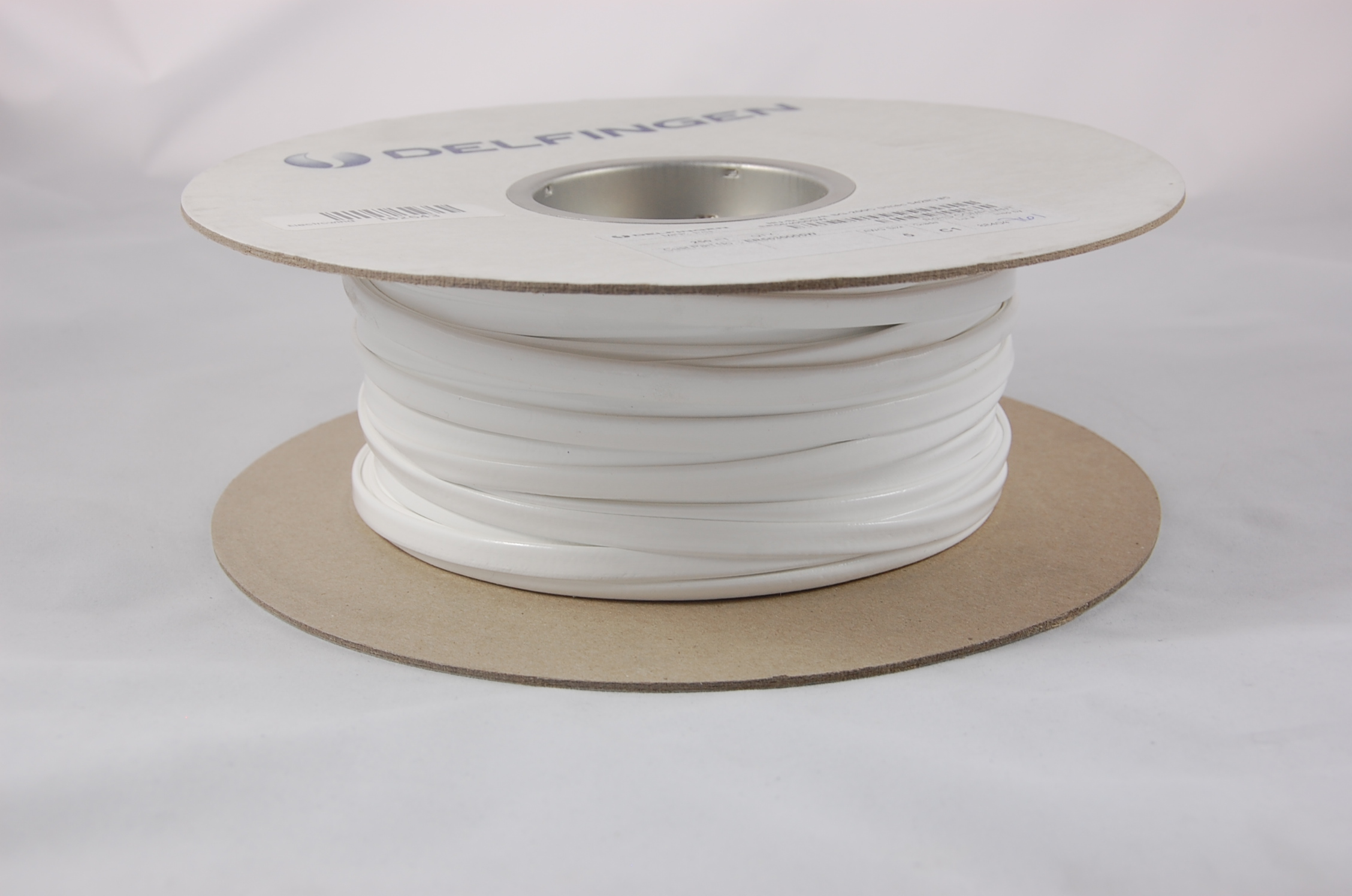 5/8" AWG NU-SLEEVE SG-200 A (7000V) Silicone Rubber Coated Braided Fiberglass Sleeving (547F) 200°C, white, 100 FT per spool