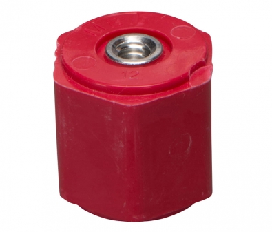 1100-A1 Mar-Bal Panel & Switchboard Standoff Insulator, 600V, Hexagon Shape, 1/4-20 x 5/16, 1" height x 1-1/8" diameter, Aluminum Insert, Red, EACH