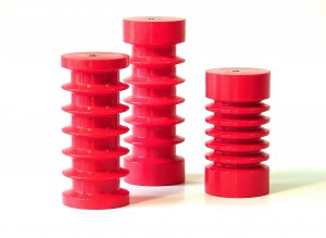 6375-S10 Mar-Bal 6000 Series-13.5kV Insulators Round Standoff Insulator, 13.5kV, Round Shape, 3/8-16 x 5/8, 6" height x 2-3/4" diameter, Steel Insert, Red, EACH