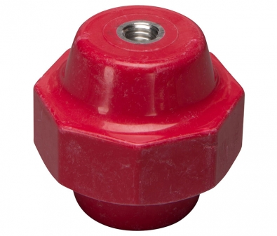 4200-A5 Mar-Bal Octagon Center Post 4000 Series Standoff Insulator, 2.5kV, Octagon Shape, 3/8-16 x 9/16, 2" height x 2" diameter, Aluminum Insert, Red, EACH