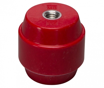 R4175-A4 Mar-Bal Round 4000 Series Standoff Insulator, 2kV, Round Shape, 3/8-16 x 3/8, 1-3/4" height x 1-3/4" diameter, Aluminum Insert, Red, EACH