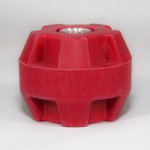 2165-1B Glastic Standoff Insulator with 1/4" x 20 x 5/16" deep aluminum insert, red,  EACH