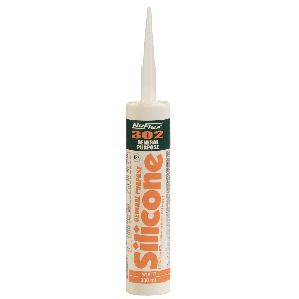 NuFlex 302 Clear 1-Part General Purpose Silicone Sealant, clear, 300 mL cartridge  (Case of 12 cartridges)