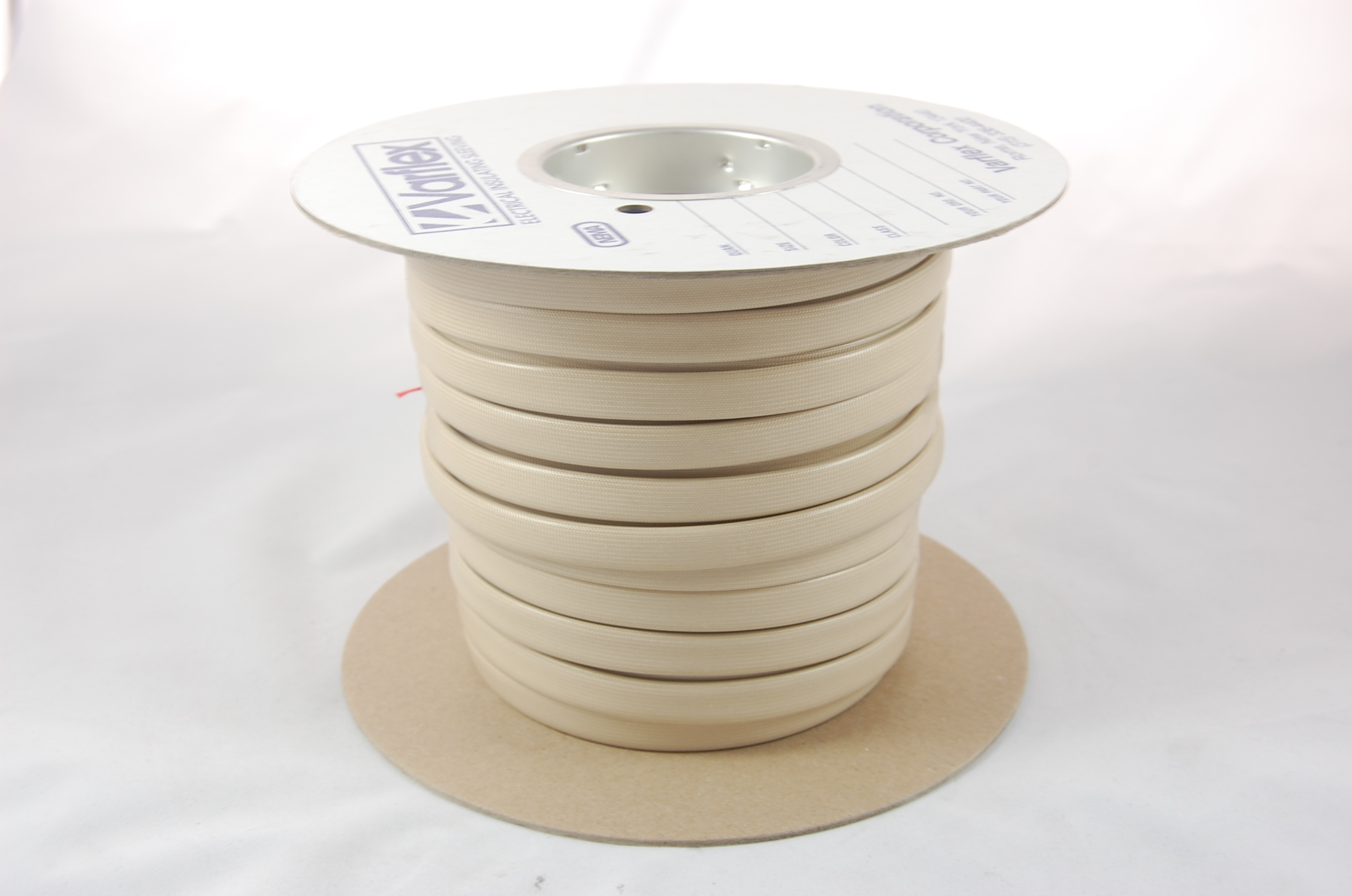 #10 AWG Varglas Silicone Rubber Grade H-A-1 (8000V) High Temperature Silicone Rubber Coated Braided Fiberglass Sleeving 200°C, natural, 150 FT per spool