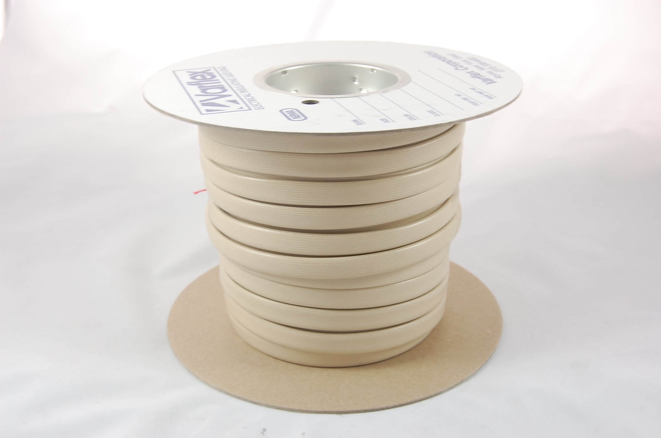 #10 AWG Varglas Silicone Rubber Grade H-C-1 (2500V) High Temperature Silicone Rubber Coated Braided Fiberglass Sleeving 200°C, natural, 150 FT per spool