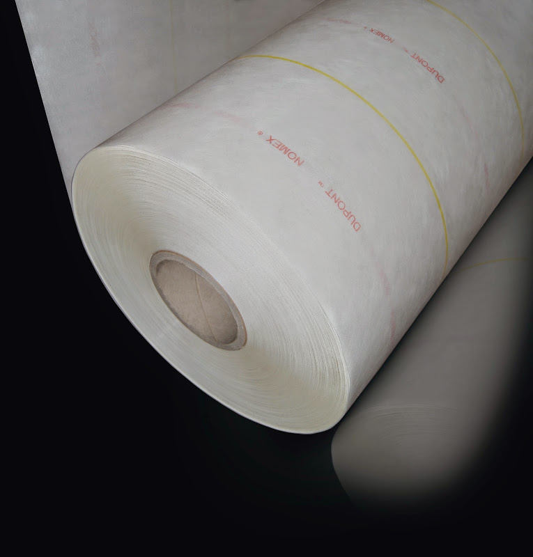 Acuflex® NMNE 2-10-2 .014" thick 3-Ply Economical NOMEX/MYLAR/NOMEX Flexible Laminate 180°C, white, 36" wide x  36 SY roll