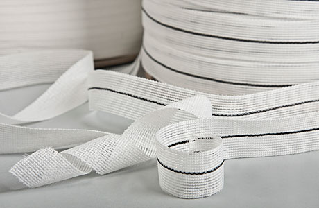 1" 3158-1BT .005" Woven 100% Polyester Tape with Black Tracer 155°C, natural, 1" wide x  36 YD roll